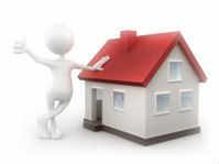 Man Giving Thumbs Up Leaning Against a House